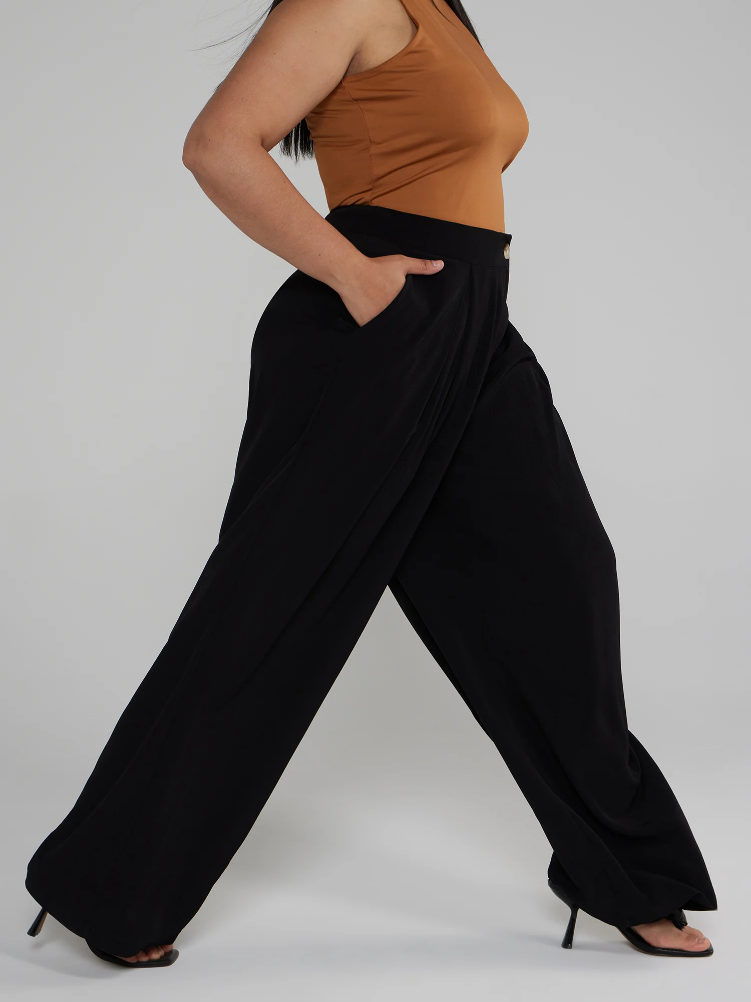 Wide Leg Pleated Pants - Image 2