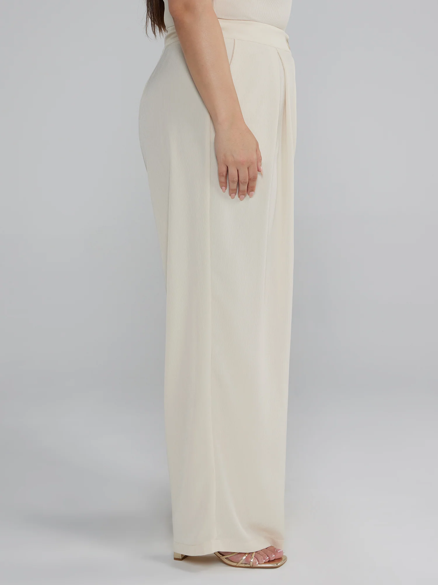 Wide Leg Pleated Pants - Image 7