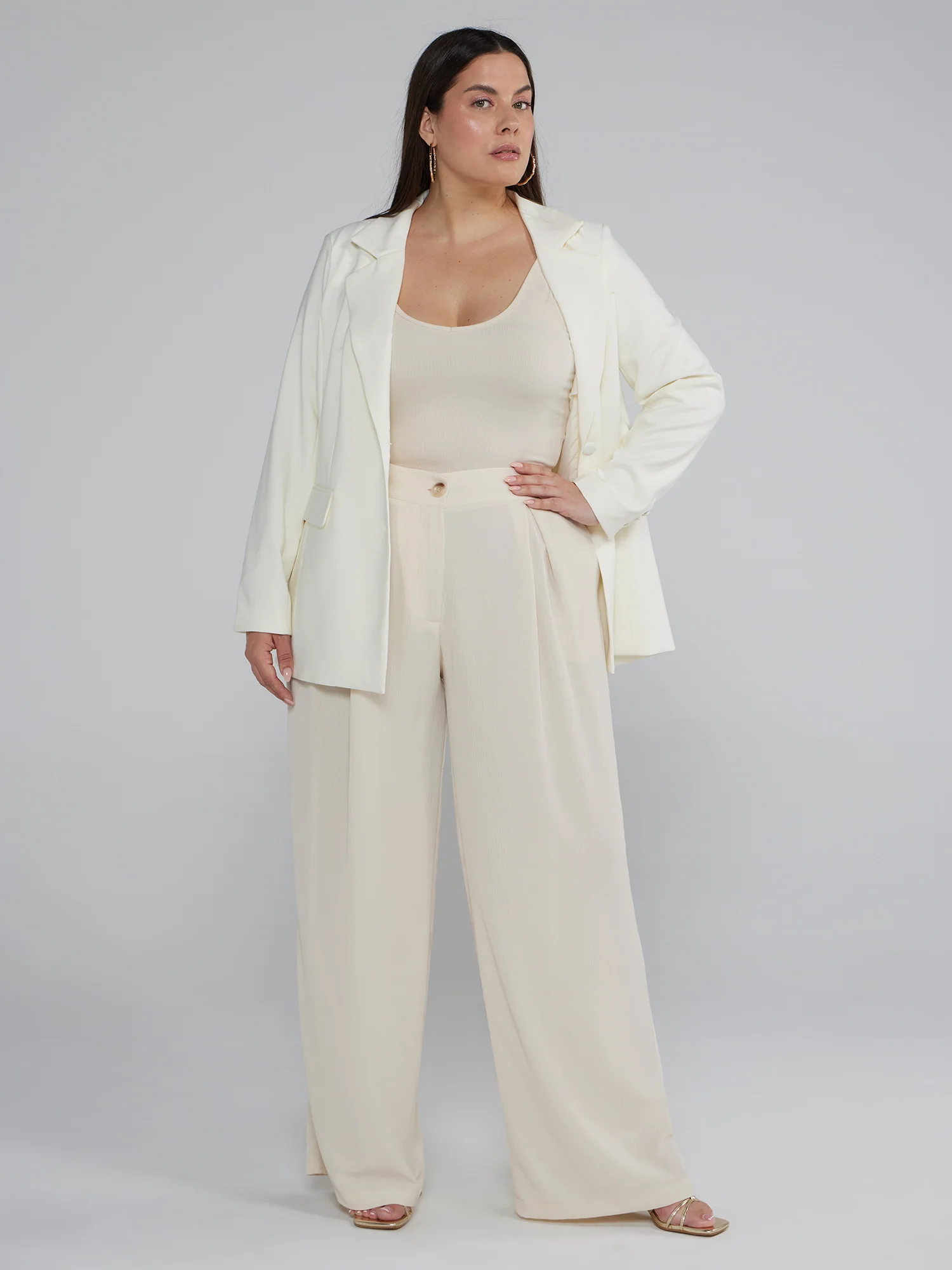 Wide Leg Pleated Pants - Image 9