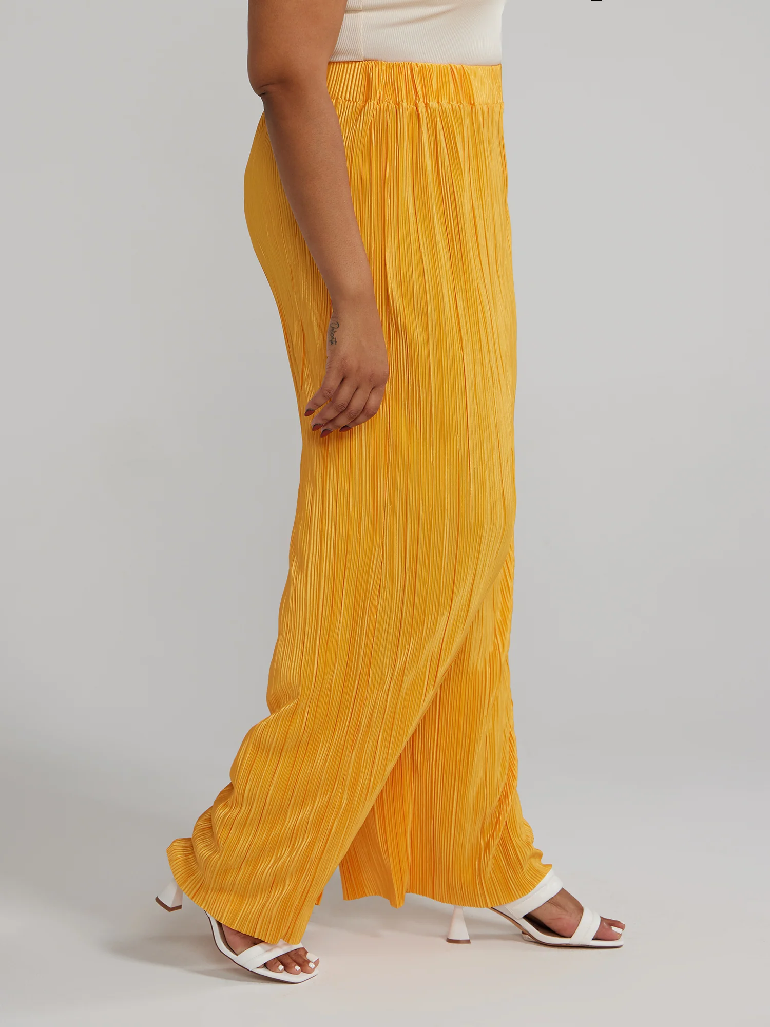 Wide Leg Plisse Pants - Image 2
