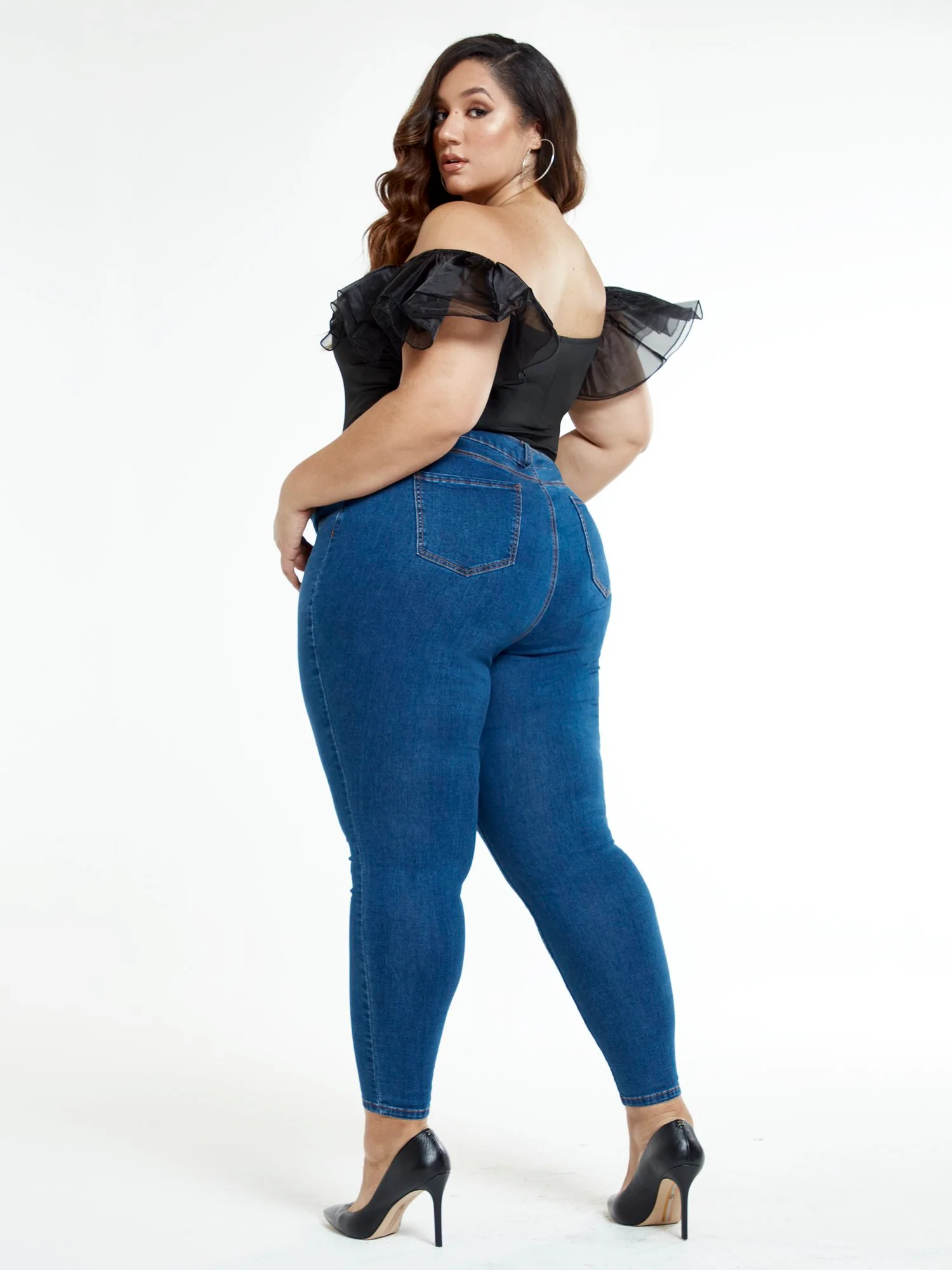 Yesenia Off The Shoulder Organza Sleeve Bodysuit - Image 4