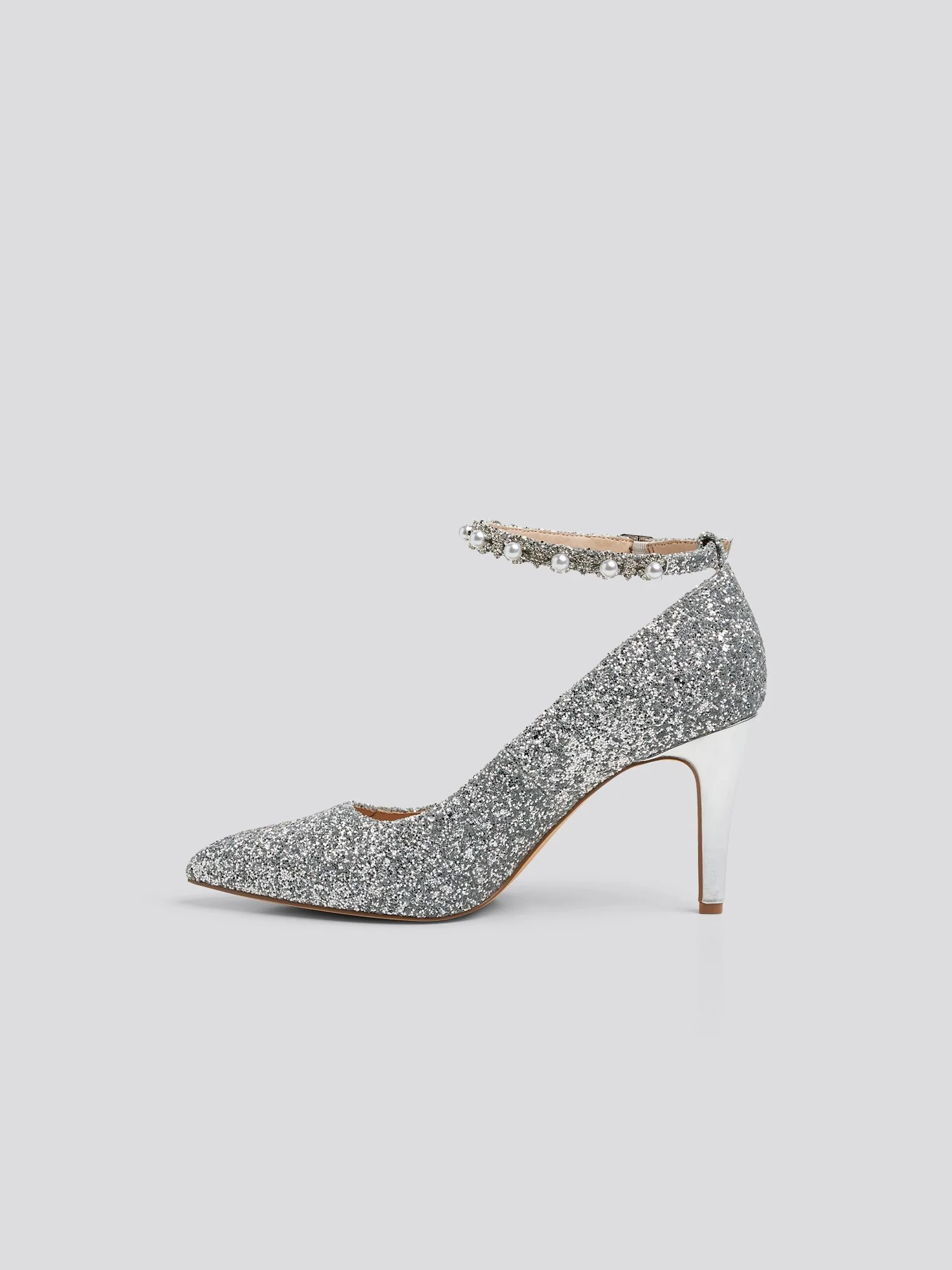 Yessica Wide Width Ankle Strap Glitter Heels - Image 5