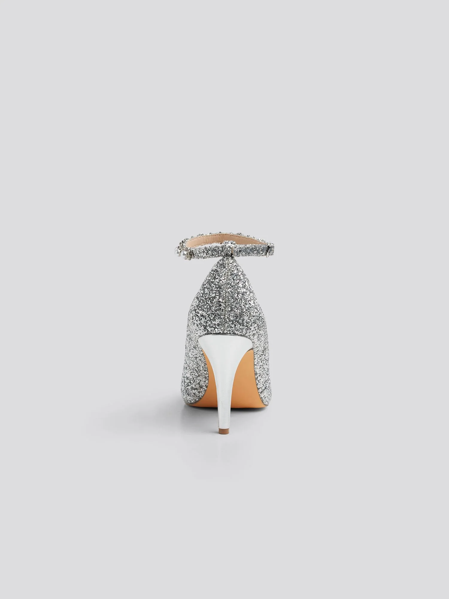 Yessica Wide Width Ankle Strap Glitter Heels - Image 6