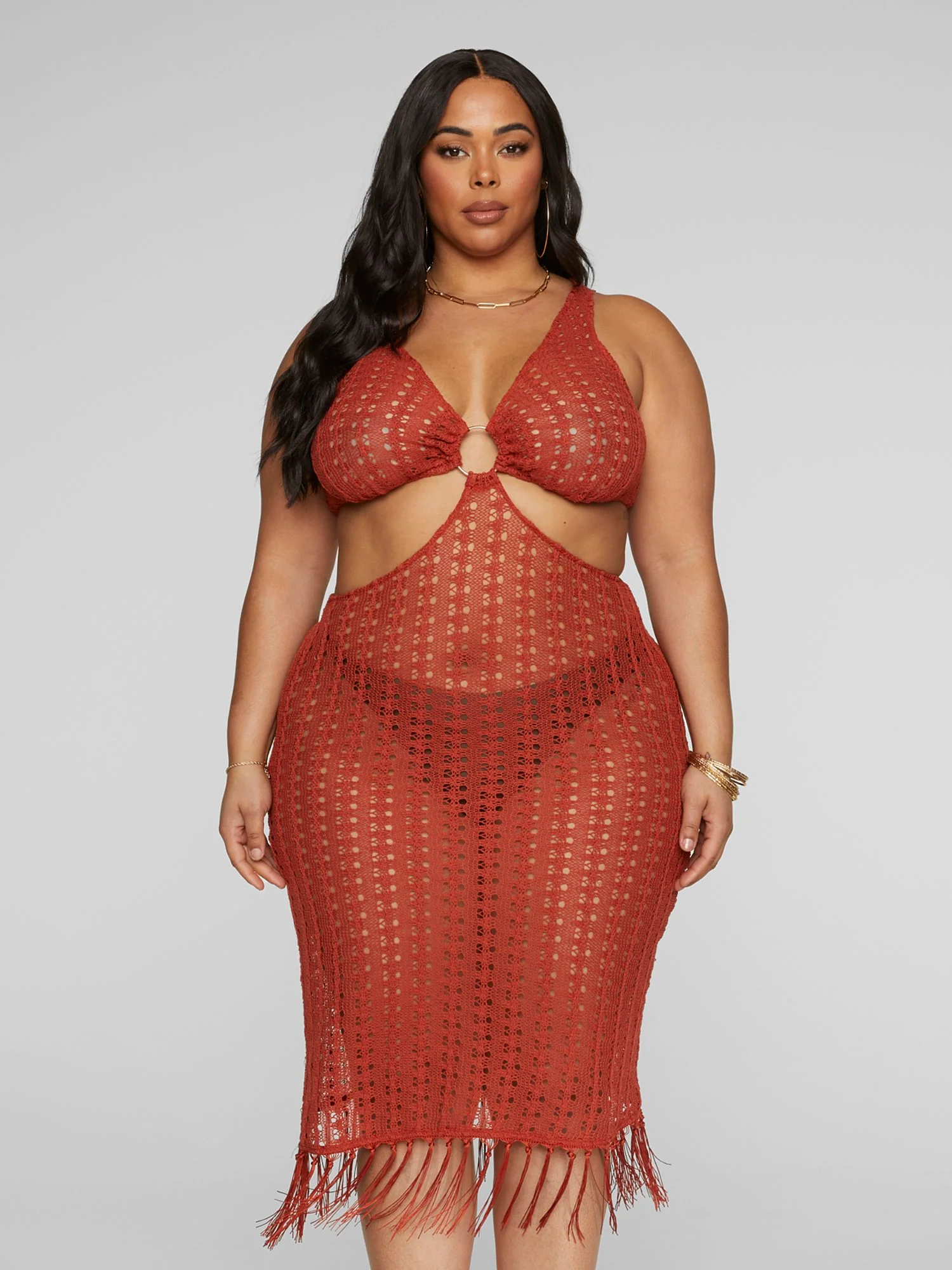 Yvonne O-Ring Crochet Cover-Up Dress