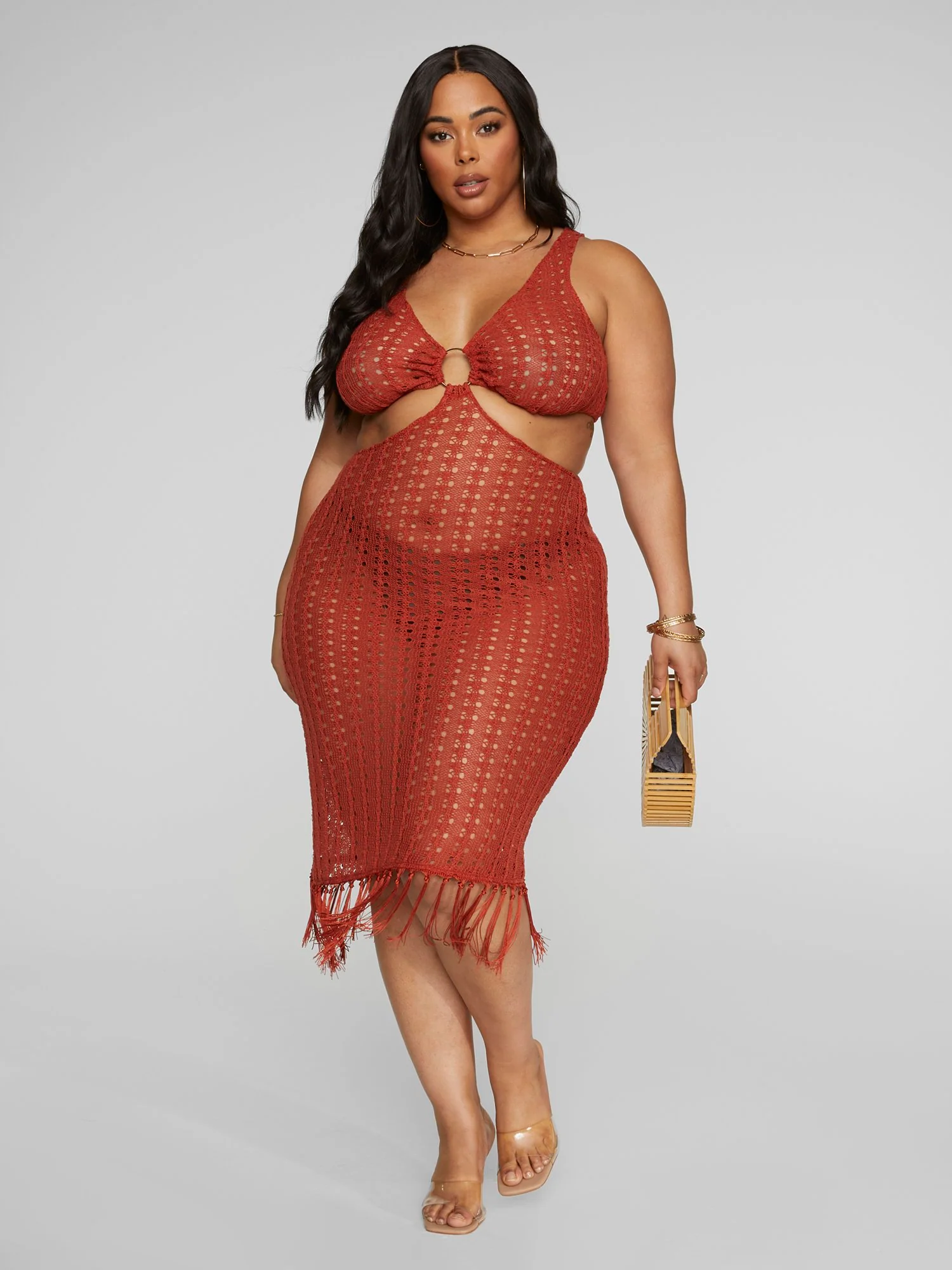Yvonne O-Ring Crochet Cover-Up Dress - Image 3