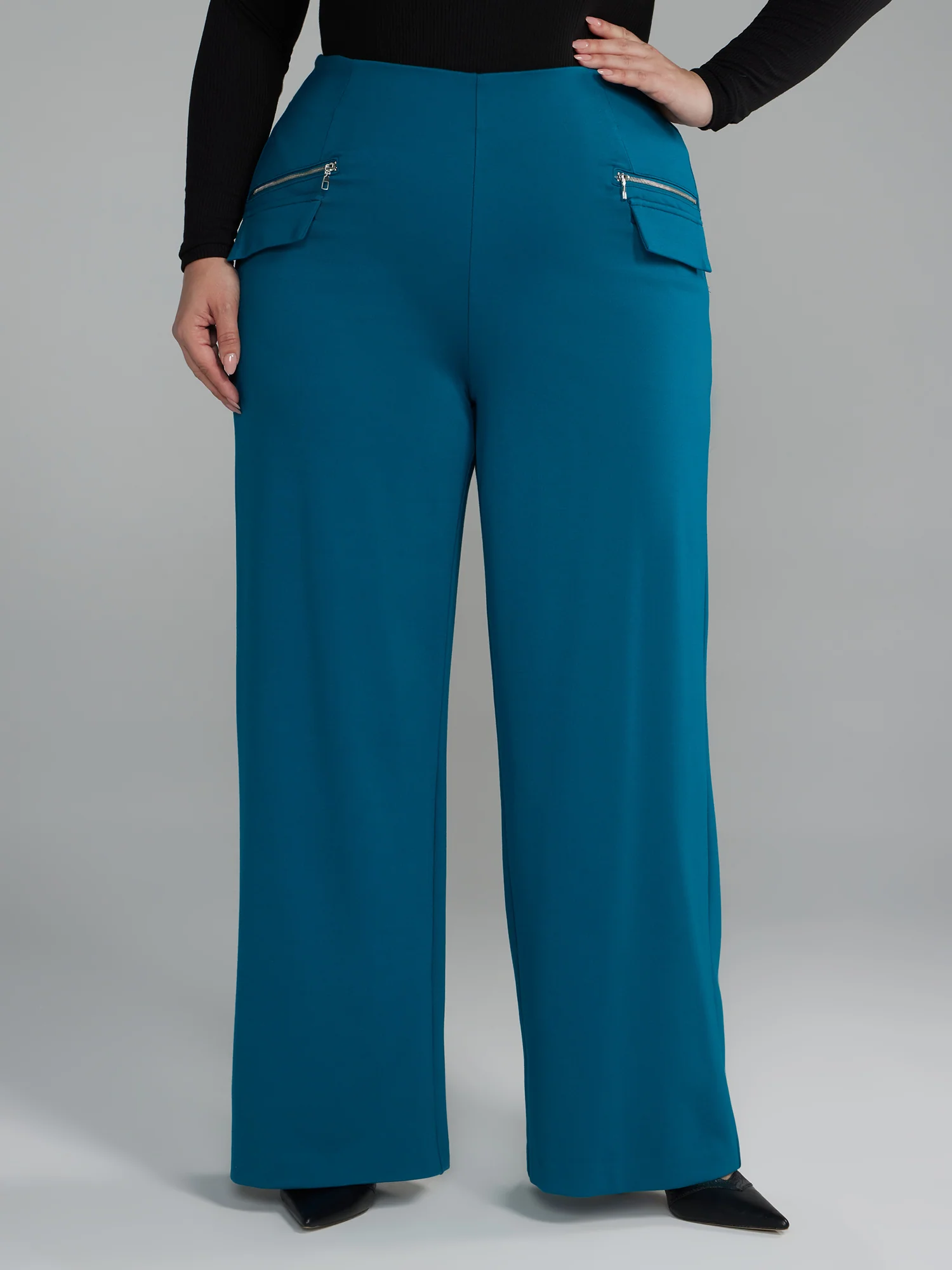 Zipper Detail Straight Leg Pants - Image 6
