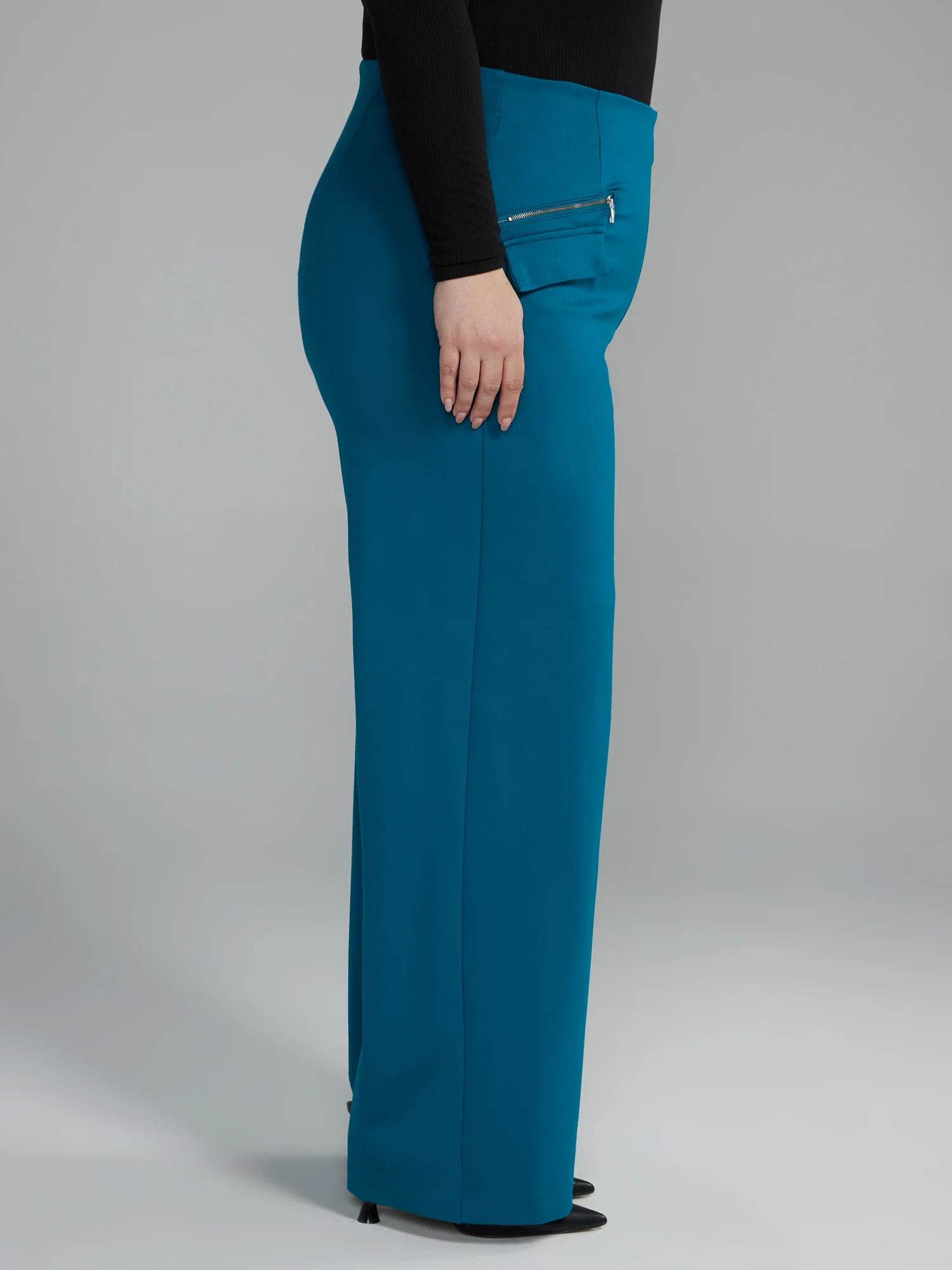 Zipper Detail Straight Leg Pants - Image 7