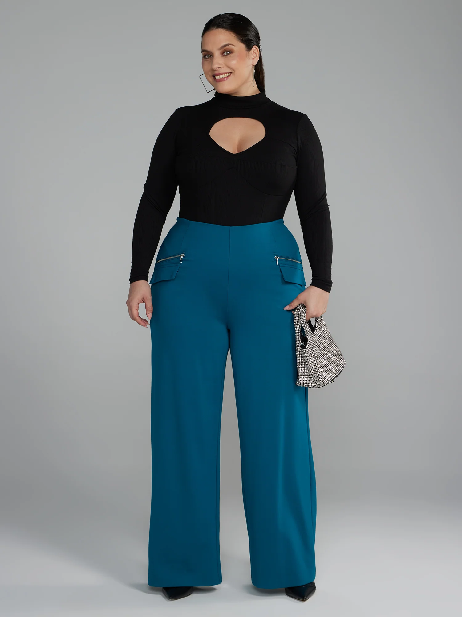 Zipper Detail Straight Leg Pants - Image 9