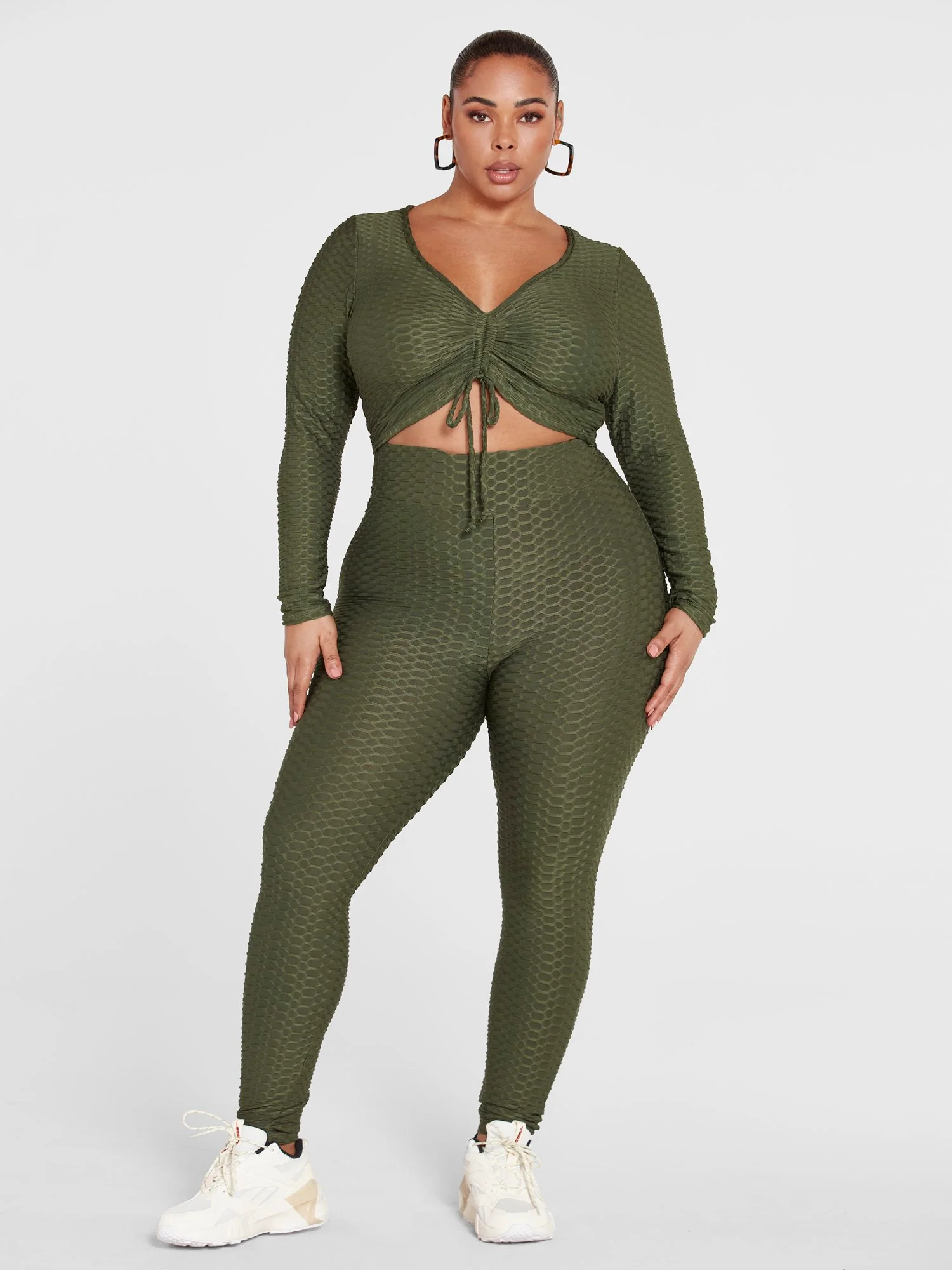Zoe Honeycomb Textured Ruched Top - Image 10