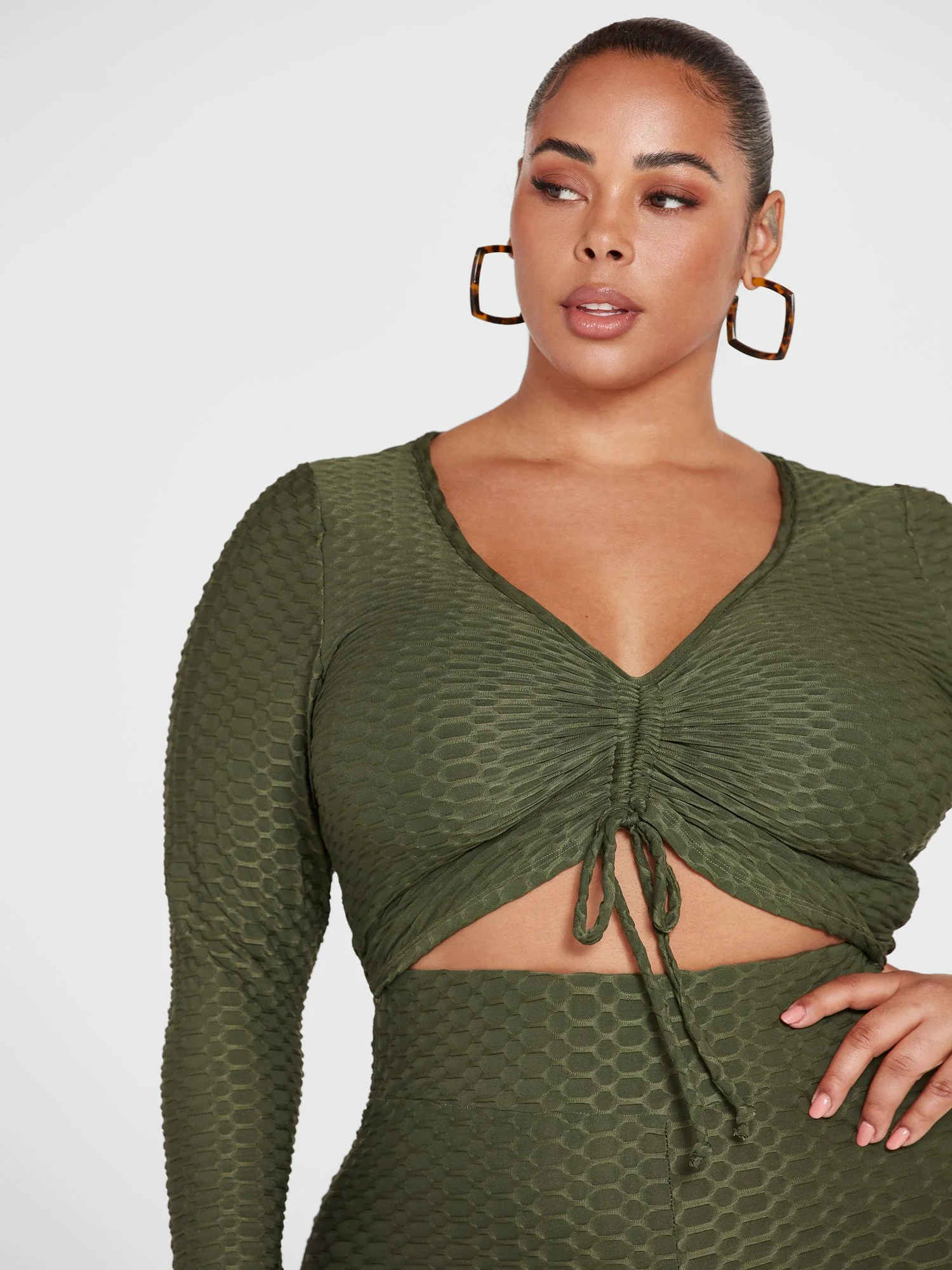 Zoe Honeycomb Textured Ruched Top - Image 12