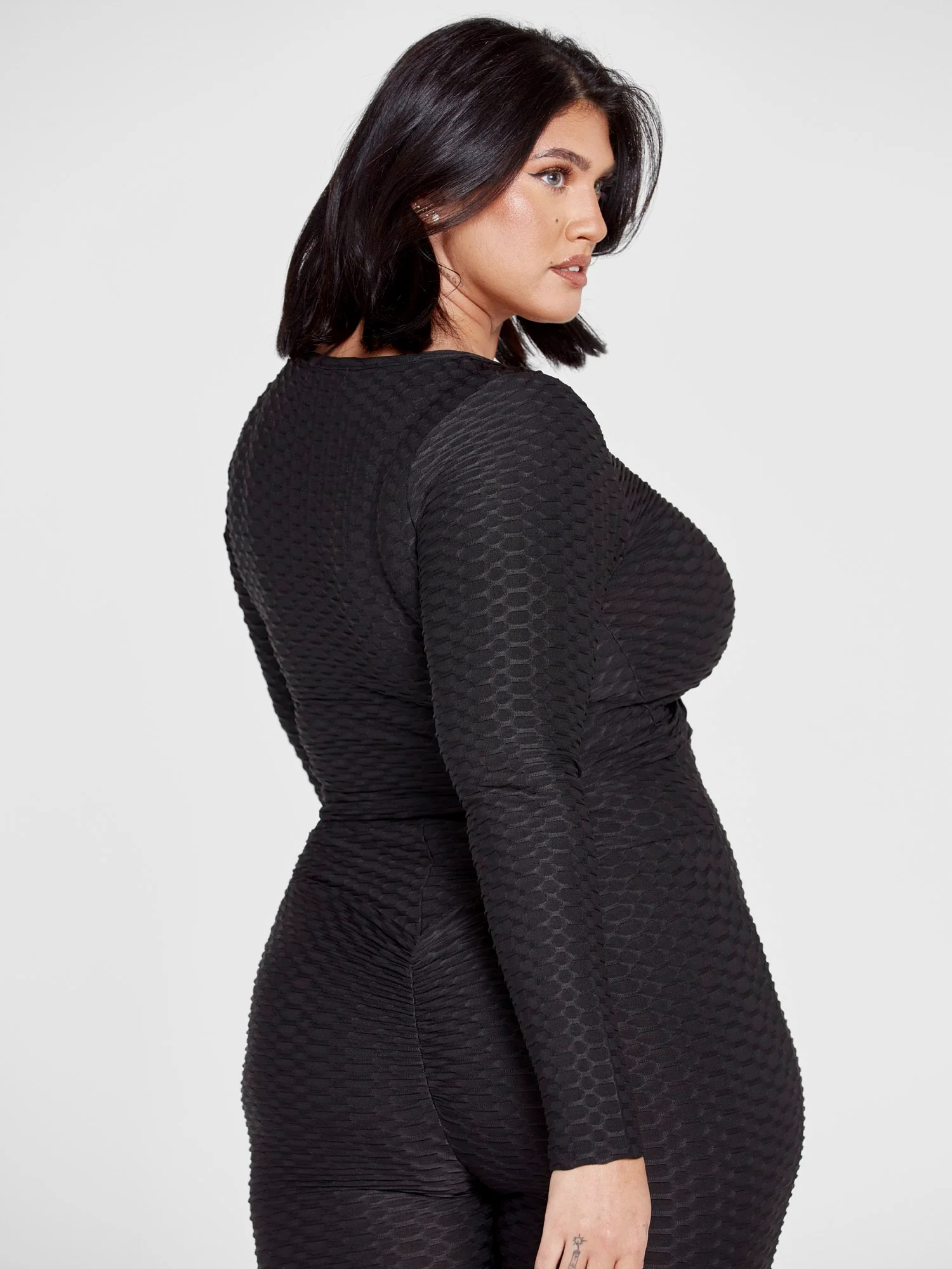 Zoe Honeycomb Textured Ruched Top - Image 3