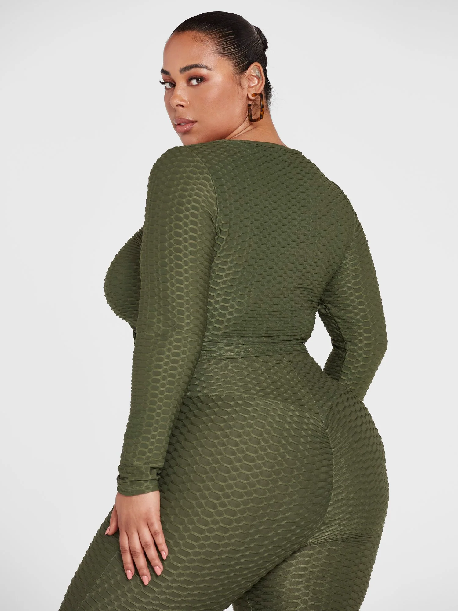 Zoe Honeycomb Textured Ruched Top - Image 9