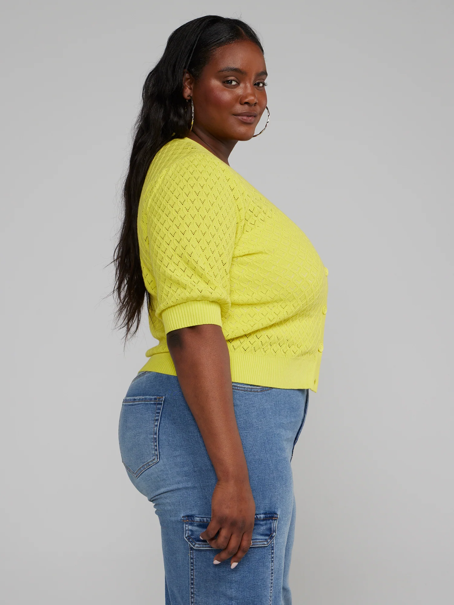 Pointelle Knit Cardigan - Image 2