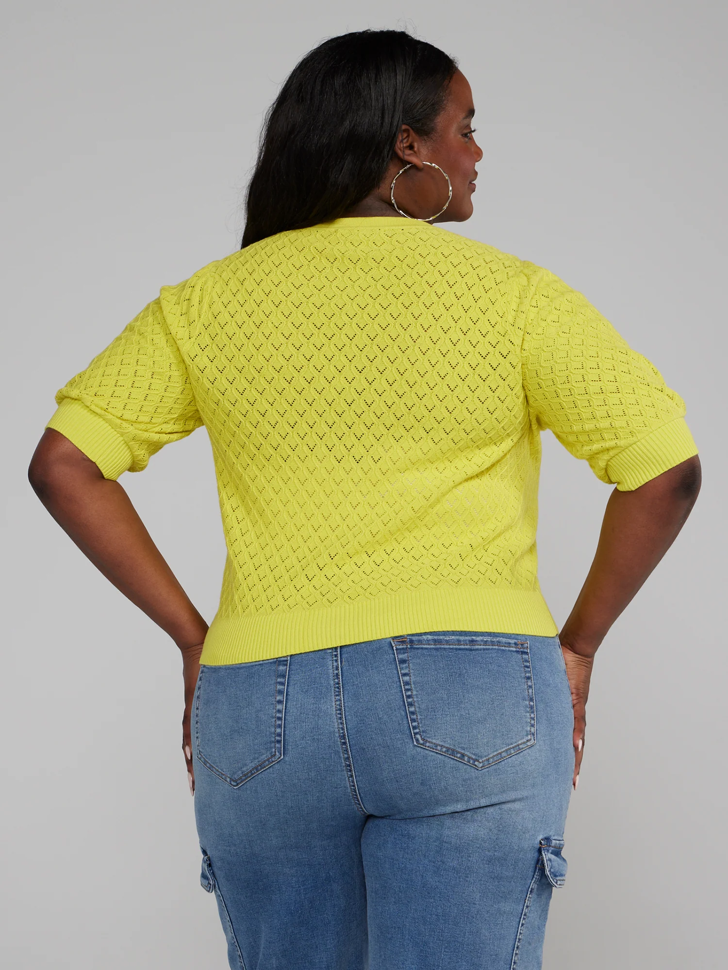 Pointelle Knit Cardigan - Image 3