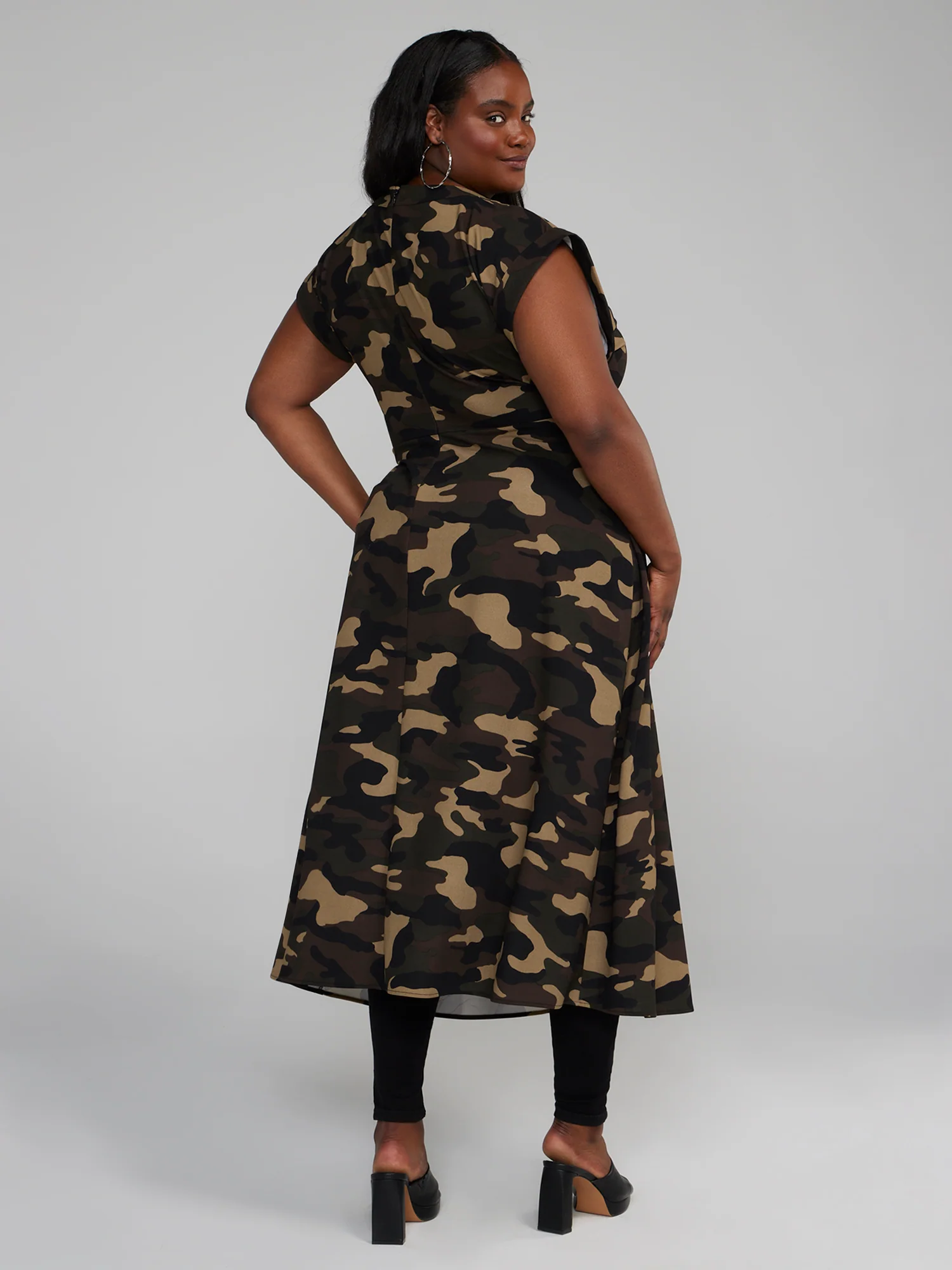 Split Front Camo Tunic Top - Image 3