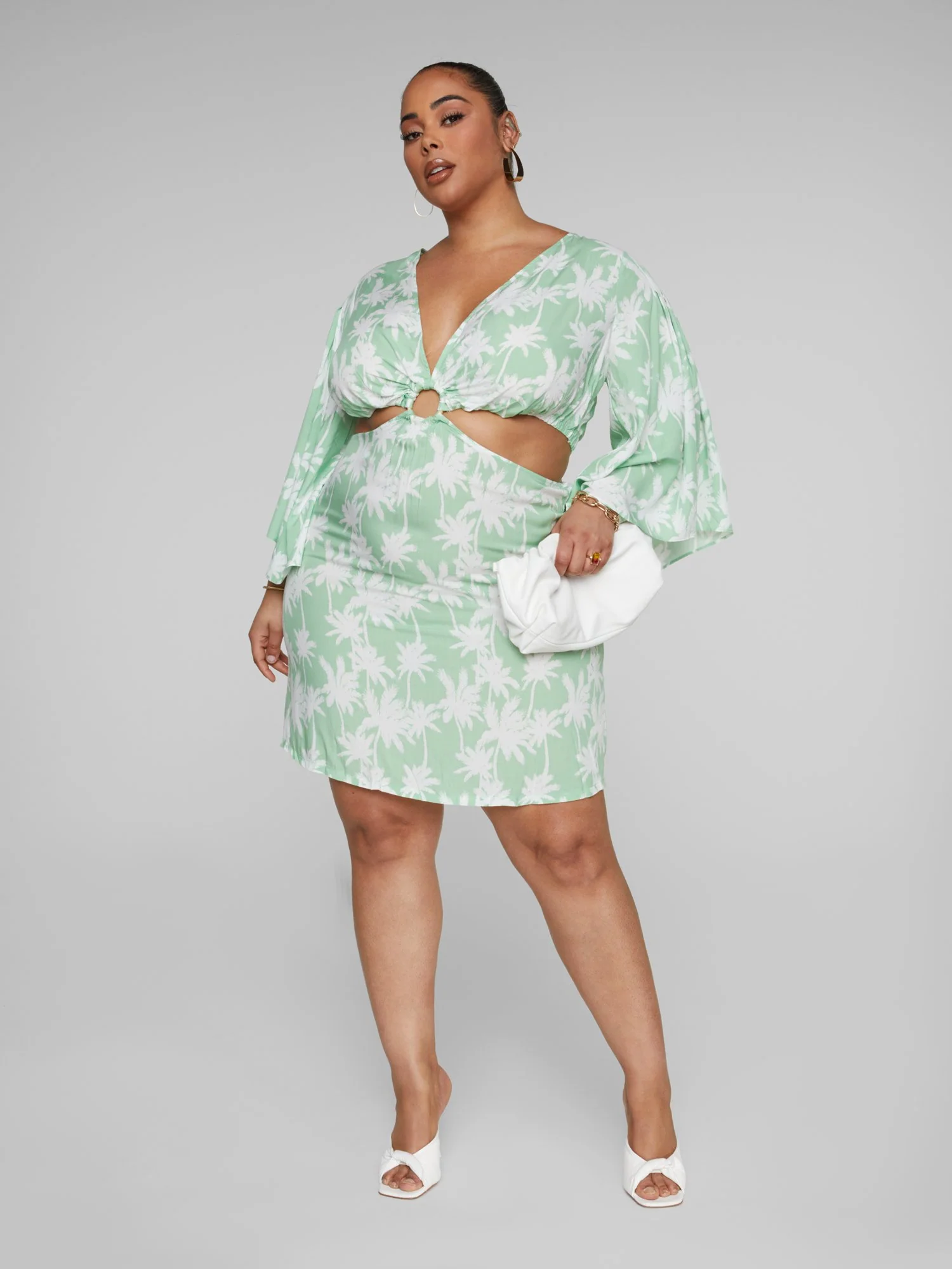 Tika Palm Print O-Ring Dress - Image 3