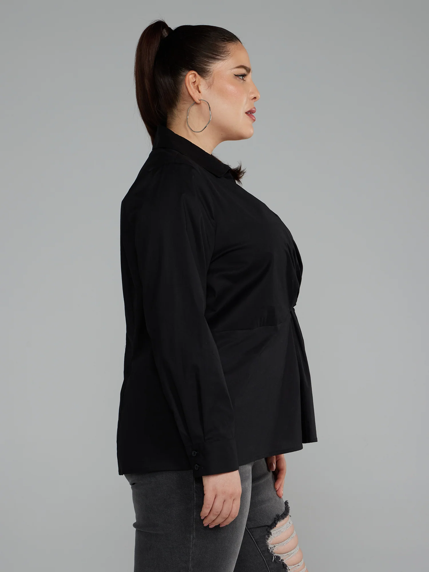 Twist Front Collared Shirt - Image 2