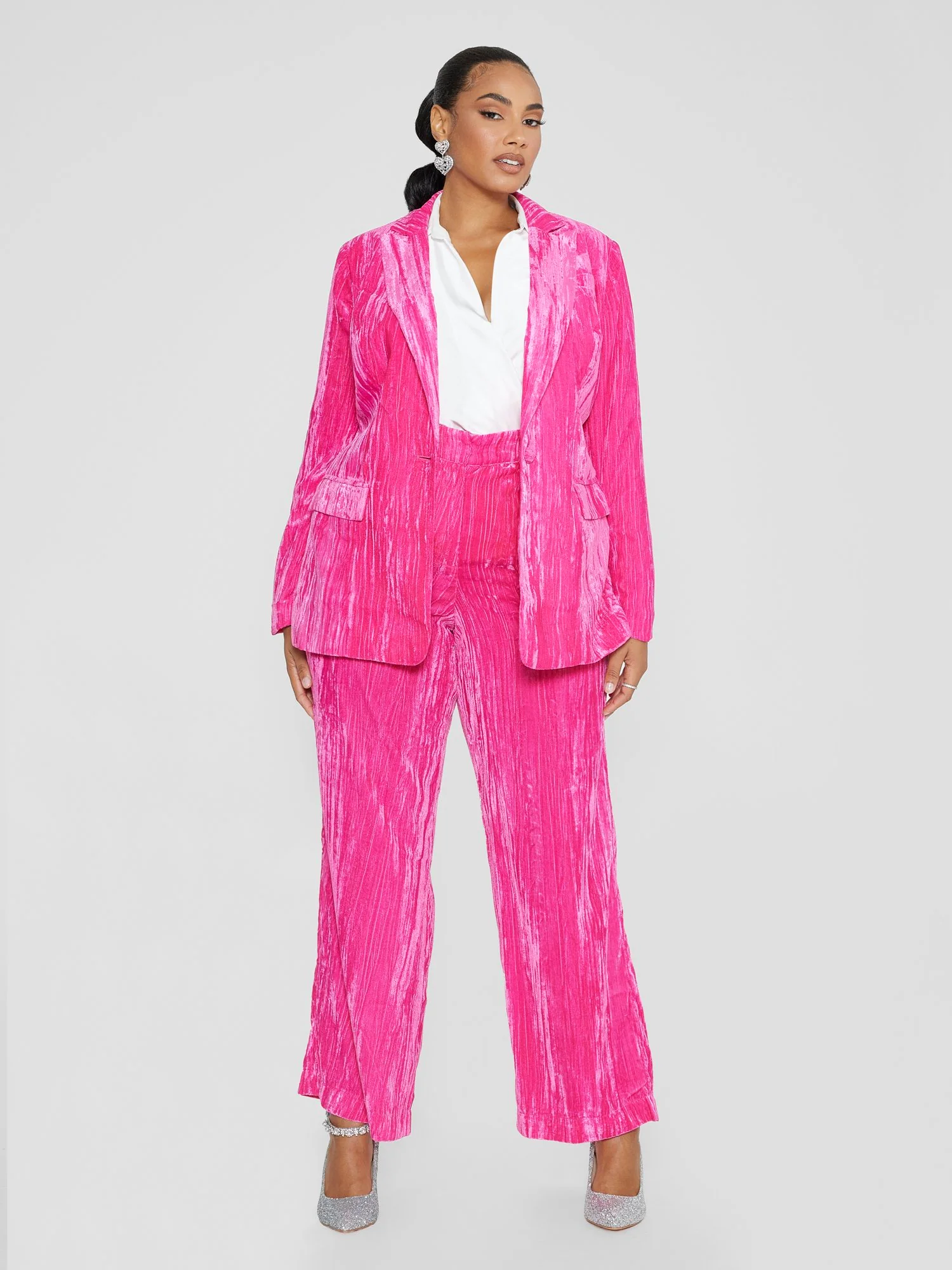 Vana Wide Leg Velvet Pants - Image 3