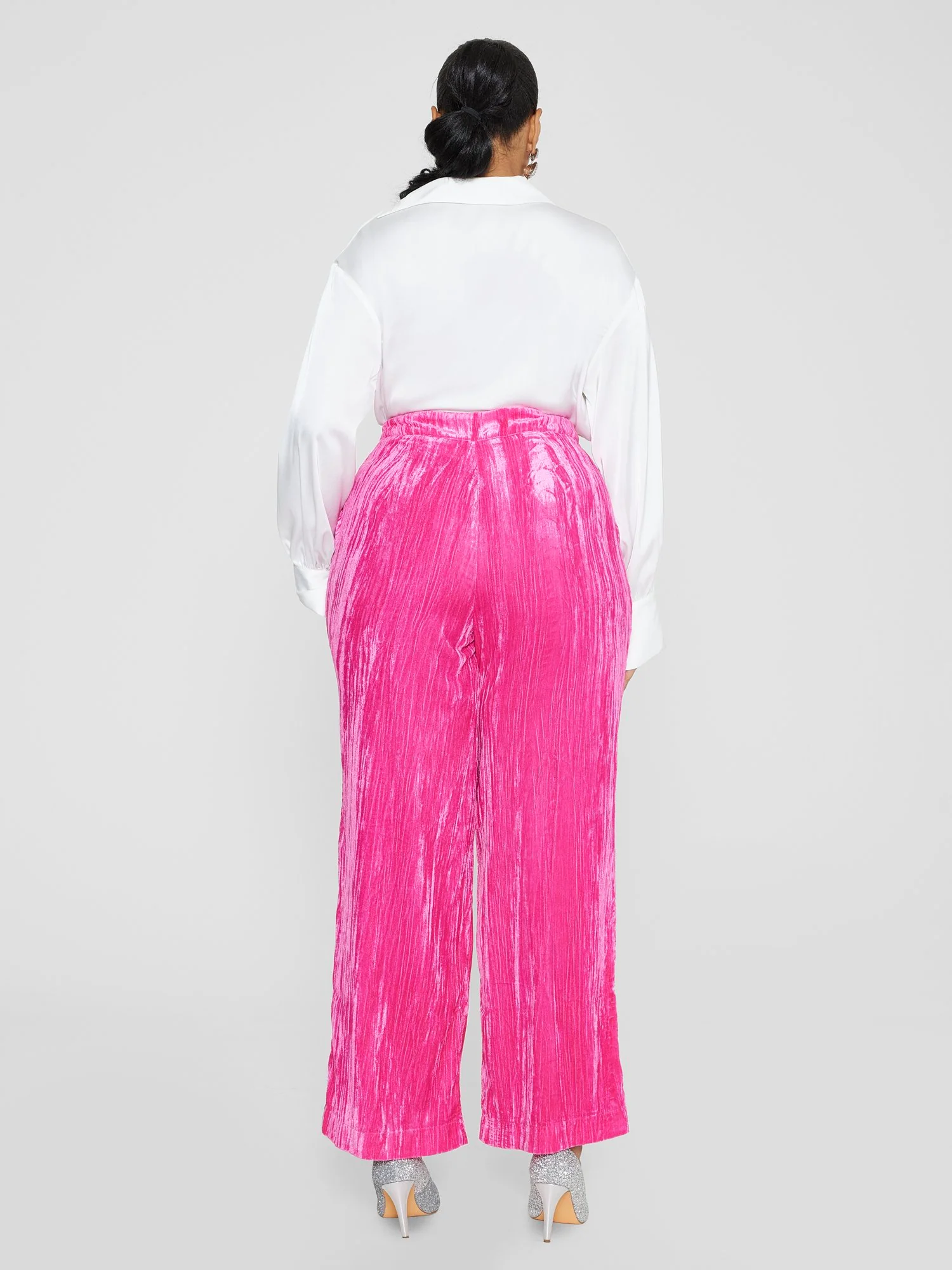 Vana Wide Leg Velvet Pants - Image 4