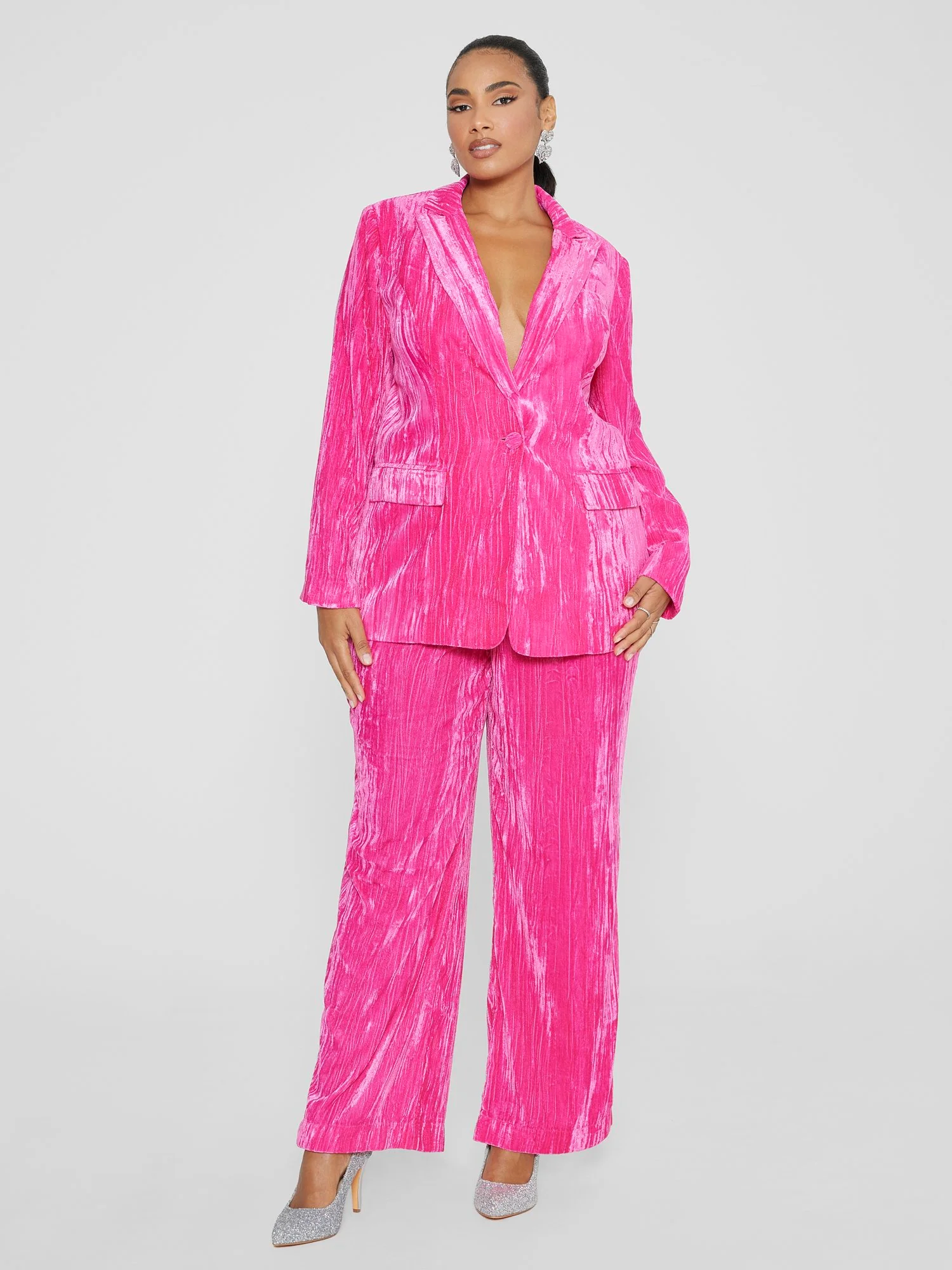 Vana Wide Leg Velvet Pants - Image 5