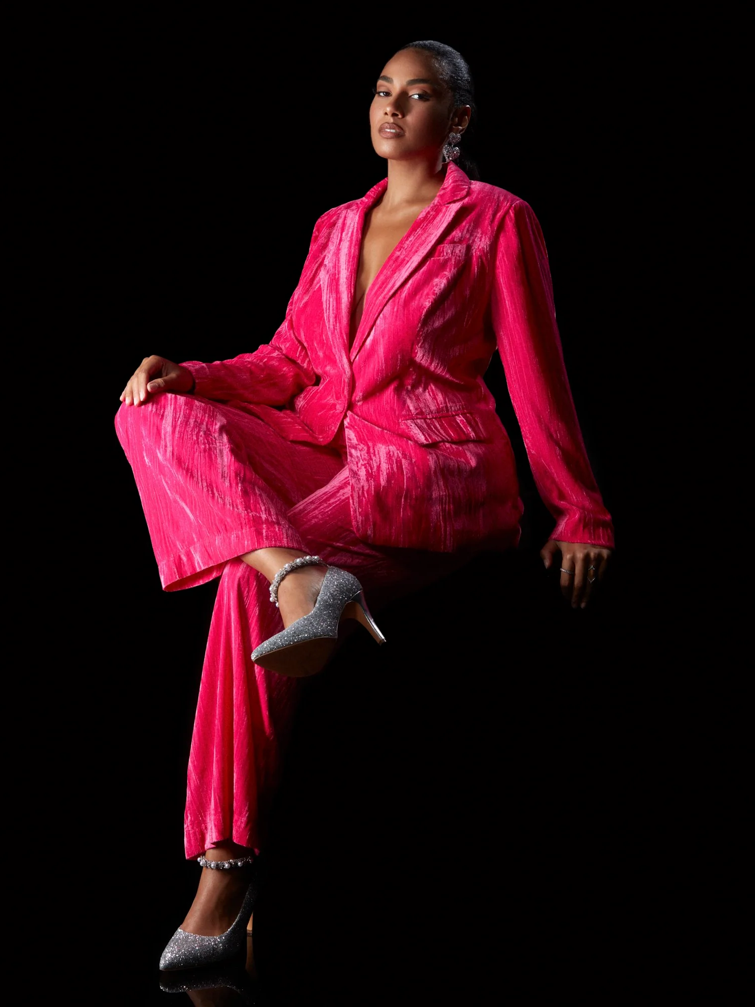 Vana Wide Leg Velvet Pants - Image 7